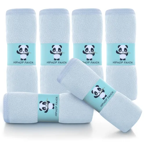 HIPHOP PANDA Toallitas para bebé, rayón hecho de bambú - 2 capas ultra suaves y absorbentes, toallita facial de baño para recién nacidos - toallitas