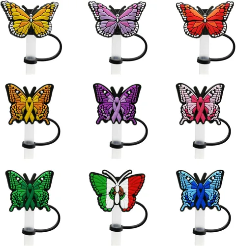 Vista 19 de 6 fundas de silicona para pajilla, cubiertas para popote para vasos, tapones de paja a prueba de polvo para puntas de popote para accesorios