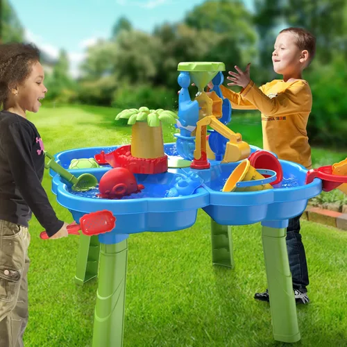 Vista 3 de ConeWhale Sand Water Table for Toddlers, 4 in 1 Sand Table and Water Play Table, Kids Table Activity Sensory Play Table Beach Sand Water Toy for