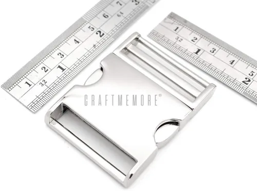 Vista 6 de CRAFTMEMORE Hebilla de liberación lateral curvada de metal de 1-1/2 pulgadas de bloqueo ajustable para mochilas de cinturón, collar de mascotas