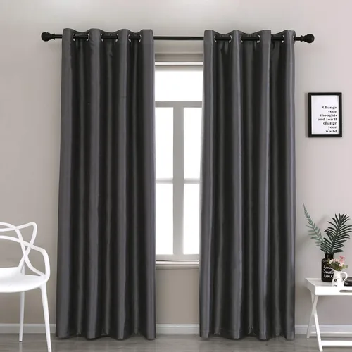 Vista 50 de GYROHOME Cortinas opacas de seda sintética con forro negro, cortinas sólidas para tratamiento de ventanas para dormitorio, sala de estar