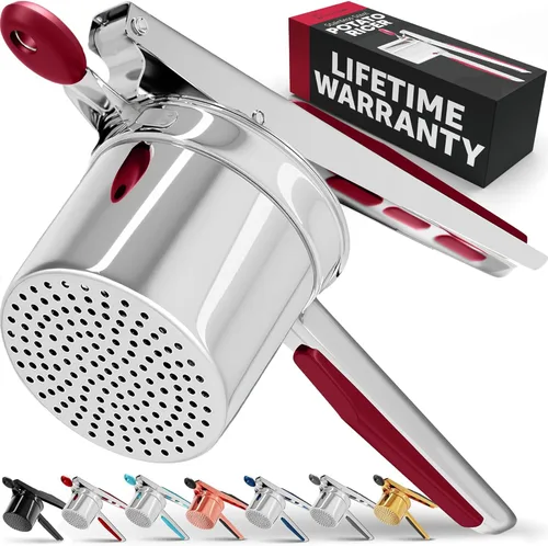 Vista 13 de Pasapurés y prensa para patatas de PriorityChef, hace pure de patatas ligeros y esponjosos a la perfección, 100 % de acero inoxidable.