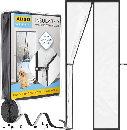 Vista 16 de AUGO Pantalla de Puerta de Garaje con Cierre Magnético – Puertas Mosquitero de Garaje para Garaje de 1 Auto Desplegable – Malla de Puerta Mosquitero