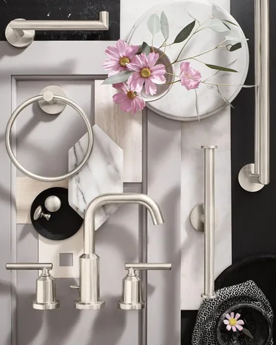 Vista 2 de Moen Y5709BN - Soporte moderno para papel higiénico de un solo poste, níquel cepillado