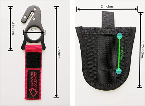 Vista 2 de haihong Arnesses Kite Hook - Cuchillos de seguridad para parapente con bolsillo 2020 rojo/negro sk16