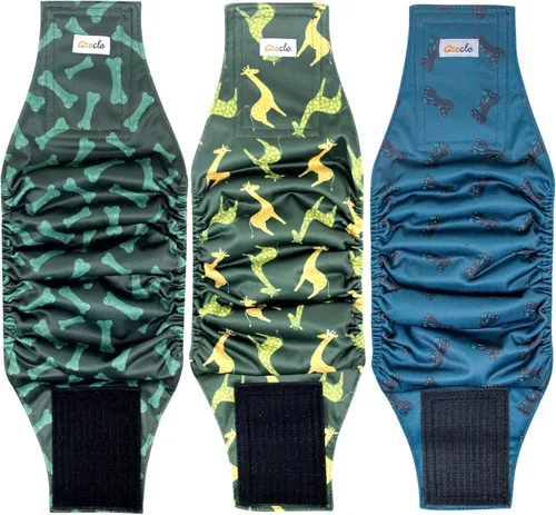 Vista 12 de Pañales reutilizables para perros machos, 3 unidades, bandas lavables de alta calidad para el vientre para perros machos, de alta absorción