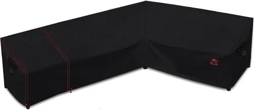 Vista 10 de Turtle Life Funda para sofá modular de patio, resistente a los rayos UV, resistente al agua, antidecoloración, en forma de L, color negro