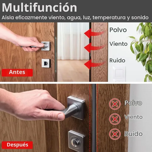 Vista 4 de Benory Burlete de silicona para puerta, se adapta a huecos de 3/16 a 1/4 Negro