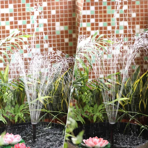 Vista 6 de Boquilla de fuente de plástico 1/2, cabezal de fuente para jardín, estanques, estanques de peces de mesa, uso para interiores y exteriores, 9