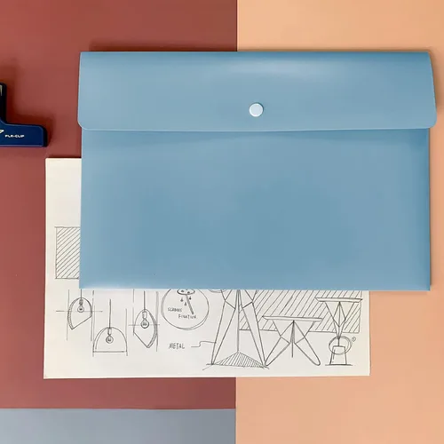 Vista 6 de VANRA Carpetas de archivos de polietileno tamaño carta, organizador de sobres de plástico, tamaño A4, soporte plano para documentos con cierre