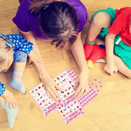 Vista 5 de Fancy Land Valentine's Day Bingo Game for Kids 24 Players Valentine Party Game