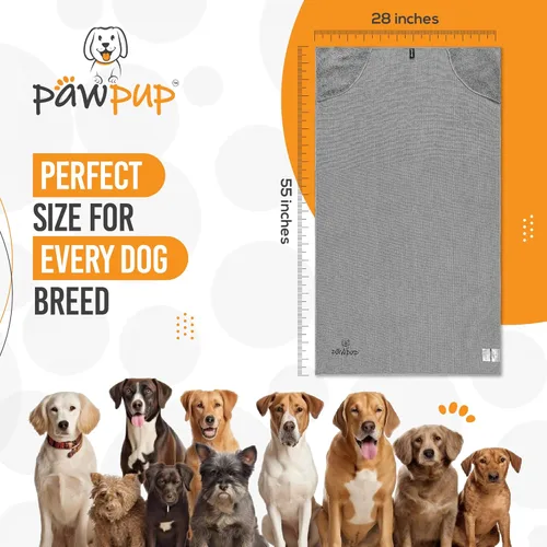 Vista 3 de Toallas de microfibra súper absorbente para perros para secar perros, gatos y otras mascotas (55 x 28 pulgadas, gris)