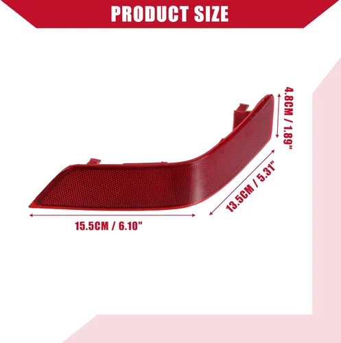 Vista 7 de No.265656FV0B Reflector de parachoques para Nissan Rogue 2016-2020 / Cubierta del reflector de luz trasera izquierda/plástico duradero / 1 unidad