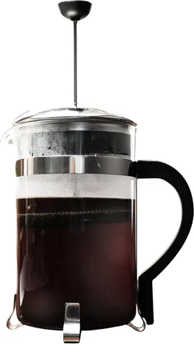 Vista 4 de Primula, prensa francesa clásica para 8 tazas de café, con manija negra, Transparente