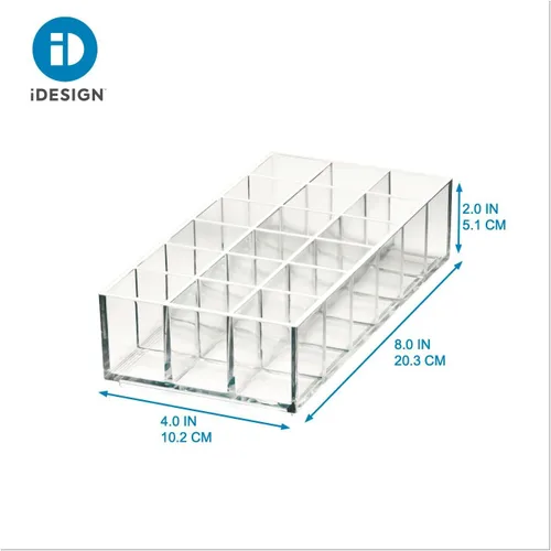 Vista 4 de iDesign The Sarah Tanno Collection - Organizador de lápiz labial de plástico, 8 x 4 x 2 pulgadas, transparente