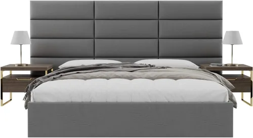 Vista 3 de Vänt - Paneles tapizados de cabecera para montar en la pared, diseño Isabelle, 60 x 23 pulgadas, configuración de 4 paneles individuales