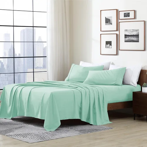 Vista 16 de Cathay Home Essentials Juego de sábanas de microfibra ultra suave, hipoalergénicas, resistentes a las arrugas, doble cepillado, color azul marino