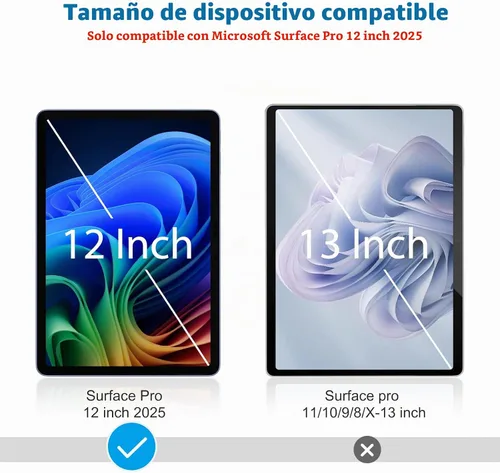 Vista 3 de OMOTON Protector de pantalla de privacidad para Microsoft Surface Pro 12 pulgadas 2025 Negro