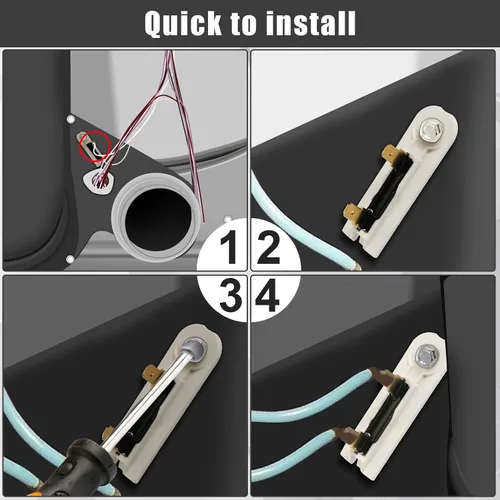 Vista 4 de 2 fusibles térmicos de secadora 3392519 para WP3392519 y 2 piezas 3406107 de repuesto para interruptor de puerta de secadora compatible