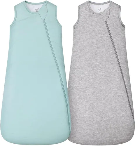 Vista 9 de HAPIU Saco de dormir unisex de rayón hecho de bambú TOG 1.0, cremallera de 2 vías YKK, manta portátil para bebé