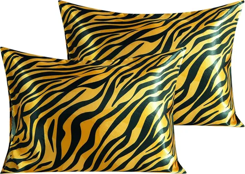 Vista 93 de NTBAY Paquete de 2 fundas de almohada estándar de satén para cabello y piel, lujosas y sedosas fundas de almohada con cierre de sobre, 20 x 26