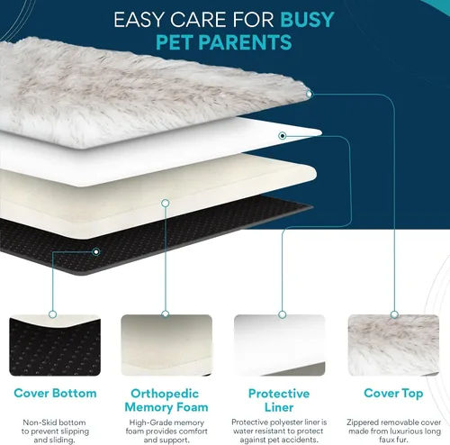 Vista 8 de Cama ortopédica para perros pequeños/medianos, cama para mascotas de espuma viscoelástica de apoyo con funda extraíble lavable y parte inferior