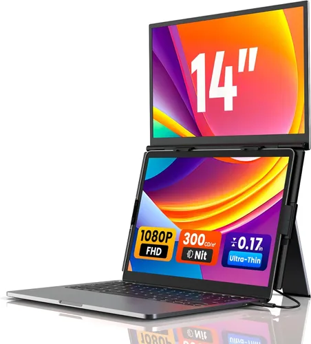 Vista 2 de SMISEACOW 14" Vertical Dual + 15.6" Triple Monitor Bundle
