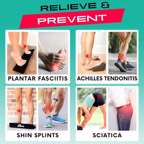 Vista 4 de Tabla inclinada para estiramiento de pantorrilla Tabla de equilibrio para estiramiento de pantorrilla para alivio de fascitis plantar, alivio