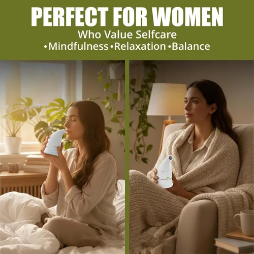 Vista 5 de Soporte respiratorio de Natural Solutions, inhalador de sal del Himalaya, color rosa