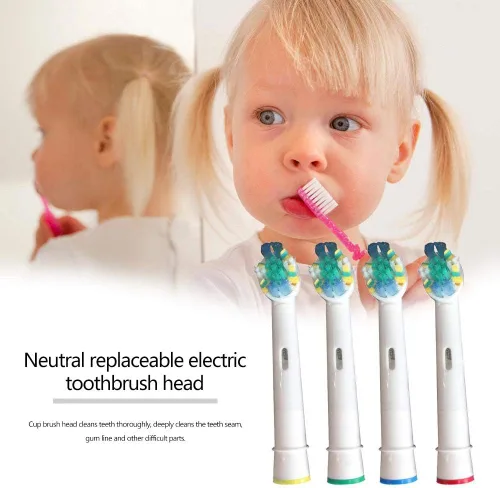 Vista 4 de Cabezales de repuesto compatibles con Oral-B-Braun, Floss Action, paquete de 4 cabezales de repuesto para cepillos de dientes eléctricos genéricos