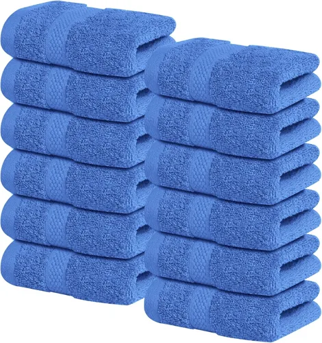 Vista 26 de Infinitee Xclusives Paños de lavado de 100 % algodón de alta calidad para ducha, paquete de 4, 12 x 12 pulgadas, altamente absorbentes, para baño