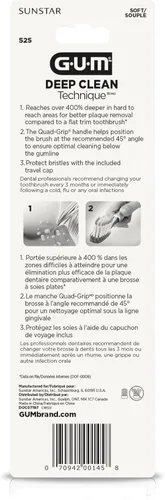 Vista 11 de GUM Technique Deep Clean Cepillo de dientes - Compacto suave - Cepillos de dientes suaves para adultos con encías sensibles - Cerdas extra finas, 1