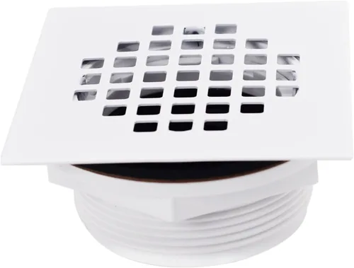 Vista 10 de Westbrass D206PS-62 Cubierta de drenaje de ducha de rejilla cuadrada de 4-1/4 pulgadas con tubo de drenaje de PVC SCH 40 de 2 pulgadas, negro mate