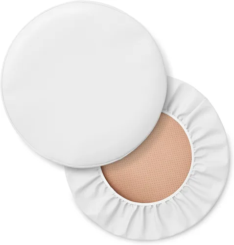 Vista 3 de Saloniture Paquete de 2 fundas redondas para asiento de taburete, 17-1/2 pulgadas, funda impermeable para silla giratoria o taburete de bar