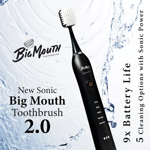 Vista 7 de Dr Bobbi - Cepillo de dientes eléctrico de boca grande para adultos, cepillo de dientes recargable ultrasónico con 5 modos de limpieza