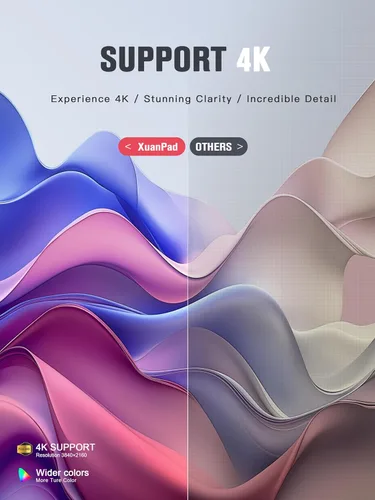 Vista 5 de Mini Proyector Compatible con Netflix y Enfoque en Tiempo Real TOF con WiFi y Bluetooth, Proyector Inteligente XuanPad con Soporte 4K, Audio Dolby