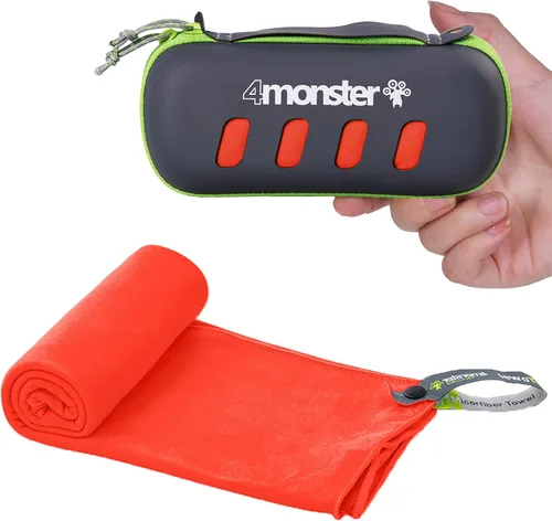 Vista 15 de 4Monster Toalla de camping súper absorbente, toalla de microfibra de secado rápido, ultra compacta y suave, toalla de viaje ligera para mochileros