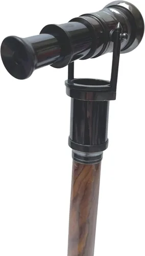 Vista 5 de Medieval Replicas Bastón de caminar con telescopio mango de latón plegable náutico bastón de madera ideal unisex