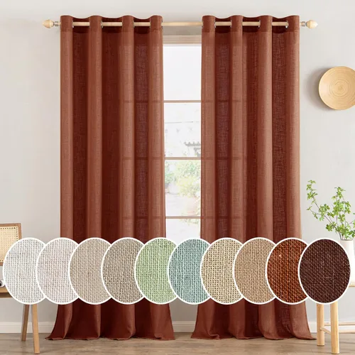 Vista 9 de MIULEE Cortinas de Lino Aqua de 72 Pulgadas de Largo para Dormitorio y Sala de Estar, Cortinas de Ventana con Textura de Lino Suave y Grueso, Semi