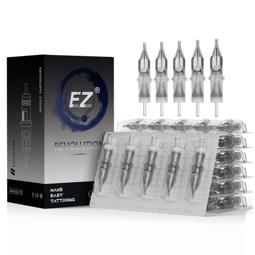 Cartuchos de agujas para tatuaje - 50 piezas #10 (3RL) Bugpin Delineador redondo