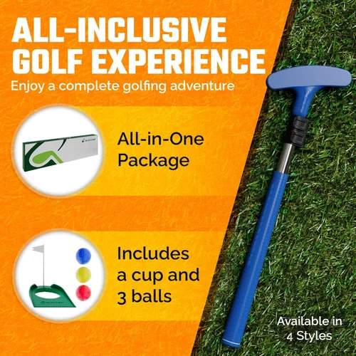 Vista 7 de Go For It Golf Putter para niños, eje extensible para golfistas jóvenes, tamaño ajustable para mano derecha e izquierda, club de entrenamiento