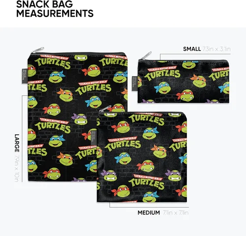 Vista 2 de Simple Modern Nickelodeon Viacom - Bolsas reutilizables para aperitivos para niños, seguras para alimentos, sin BPA, sin ftalatos, cremallera