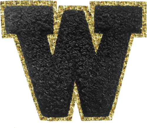 Vista 102 de 3Pcs Letter Patches Varsity Glitters Chenille,SPRT Iron on Blue Letter Patch,Alphabet Cloth Patch for Team Costume Decoration 3.1in Height S