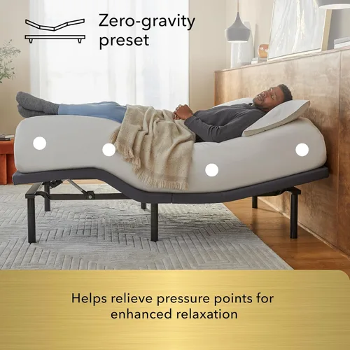 Vista 5 de Serta baselogic Base de Cama Ajustable Marco Nivel 3 - Twin XL - Ajustabilidad de Cabeza y Pie, Control Remoto Inalámbrico, Gravedad Cero y 3