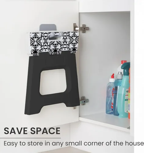 Vista 256 de Vigar Taburete compacto plegable, taburetes de 10-1/2 pulgadas para adultos de hasta 330 libras, taburete ligero, taburete plegable antideslizante