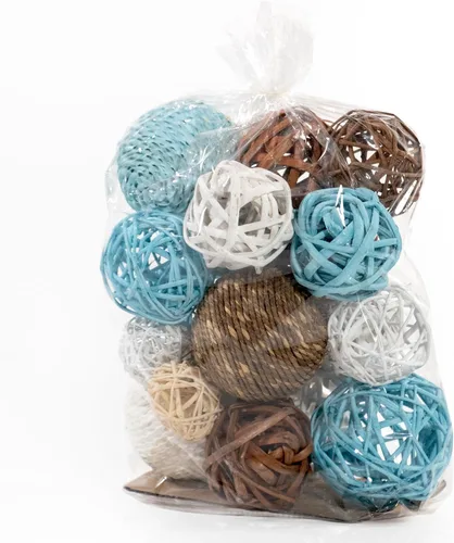 Vista 2 de ANDALUCA Bolsa de relleno decorativa para jarrón con orbes, bolas (azul aguamarina)