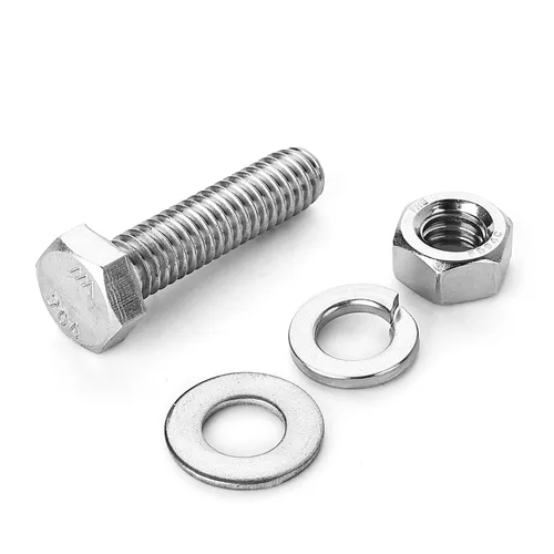 Vista 5 de Kit surtido de tornillos de cabeza hexagonal de 5/16-18 x 1-1/2 pulgadas, tuercas, arandelas planas y de bloqueo, acero inoxidable 304 (18-8), rosca