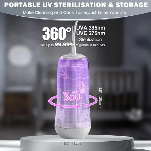 Vista 2 de IvyWind Juego de Cepillos Eléctricos para Biberones de Viaje con Caja de Almacenamiento, Kit de Cepillo Limpiador Automático de Biberones