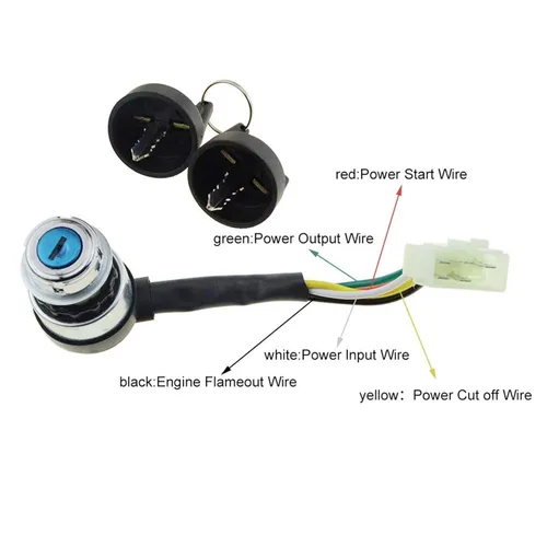 Vista 3 de WOOSTAR Interruptor de llave de encendido de 5 cables para 50cc 70cc 90cc 110cc 125cc 150cc 200cc 250cc dune Buggy Go Kart ATV 4 Wheeler Quad