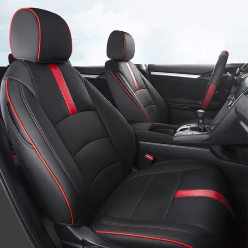 Vista 10 de Juego completo personalizado de fundas de asiento para Mazda CX-3 2018 5 asientos cuero asiento cojín protector negro